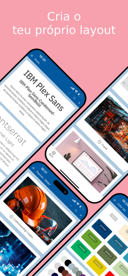 Personalizar seu próprio layout no aplicativo criador de sites – Smartphone